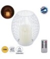 GloboStar® CANDLE 76491 Διακοσμητικό Realistic Κερί με LED Εφέ Κινούμενης Φλόγας - Μπαταρίας 2 x AA (Δεν Συμπεριλαμβάνονται) & Ασύρματο Χειριστήριο IR Θερμό Λευκό 2700K Dimmable Λευκό Φ16 x Υ18cm